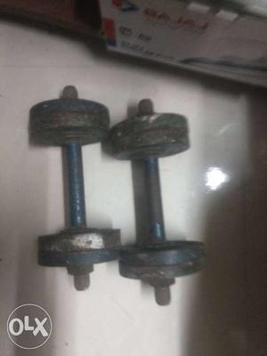 Two adjustable 10 kg dumbells