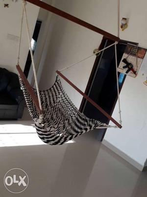 White And Black Knitted Hammock