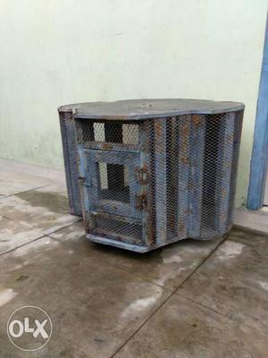 Blue And Black Wooden Pet Cage