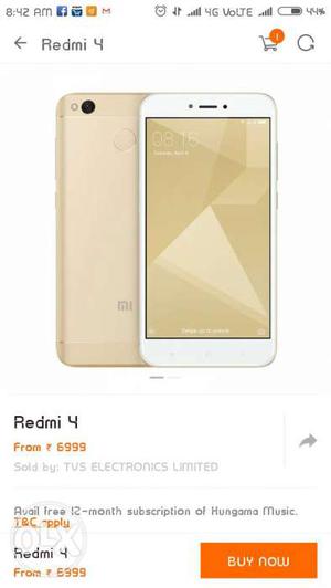 One month old Redmi 4 4gb 64gb gold untouch