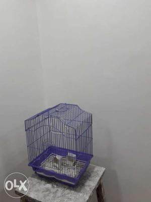 Purple Metal Wire Bird Cage