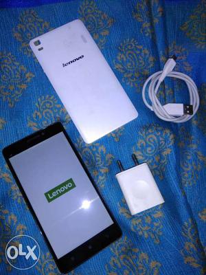 White Lenovo A7ⁿ00 with charger only