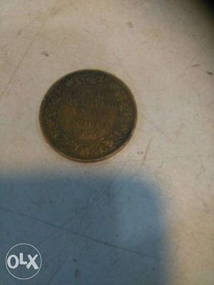 1 Indian Quarter Anna Copper Coin