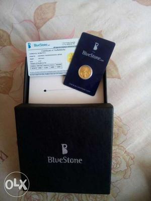 5gm Gold coin 995 Blue Stone Coin with bill