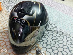 Black, Gray And White IXS Motorcycle Helmet