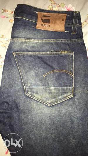 Blue-washed Raw Jeans
