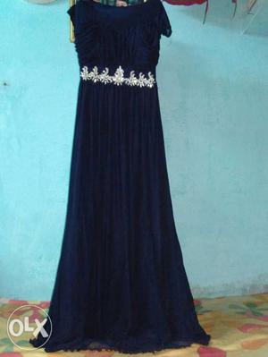 Dark blue fancy gown.. Stretchable size