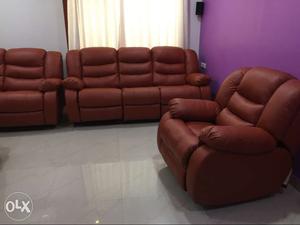 Excellent condition leatherite sofawith two heavy