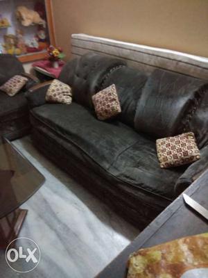 Five seater grey sofa(without cushions)