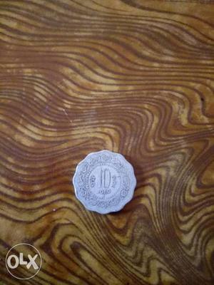 Indian old coin 10 paisa