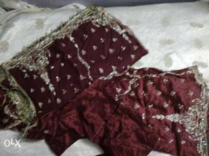 Maroon And Gray Textiles