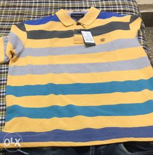Men's Multicolored Stripe Polo Shirt totally new untiuched