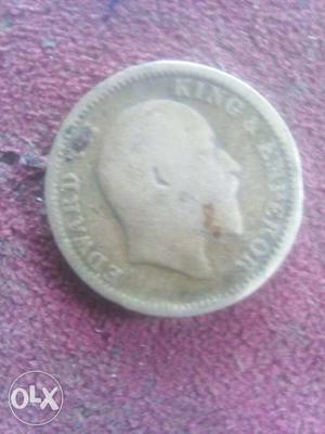 Old coin  quater anna