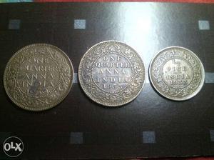 Old coins 1/4 Anna 1/2 Paisa condition as per