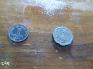 Old one paise two paise coins