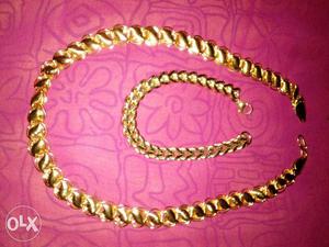 One gram gold Platinum Chain and bracelet gents using only