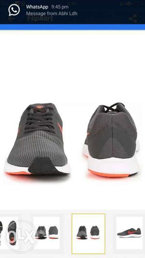 Pair Of Gray Low-top Sneakers