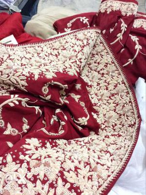 Red And White Floral Print Textile