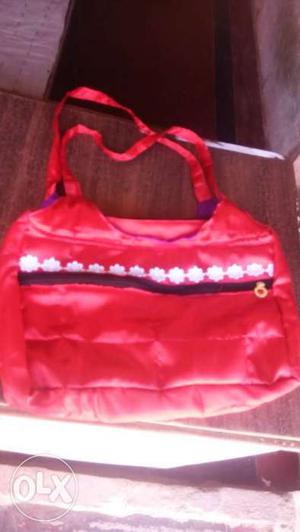 Red Satin fancy Bag