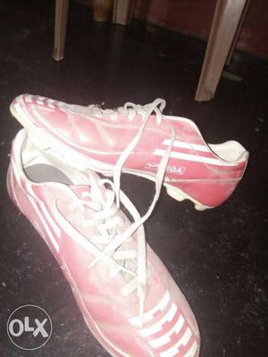 Red-and-white Soccer Cleats
