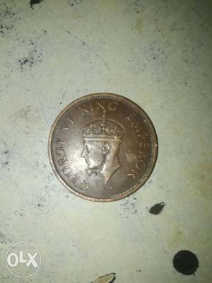 Round Copper George King Emperor Coin