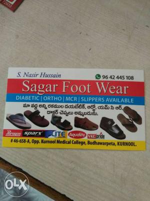 SAGAR FOOT WEAR Diabetic and orthopedic footwear available,
