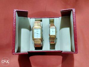 Timex pair watch. Gold color. Never used