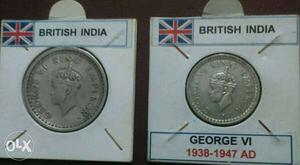 Two Silver British India Round Coins