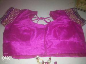 Women's Pink Satin Sari