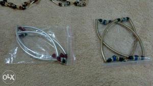 Women's Silver Blue Beaded Accessories In Pack
