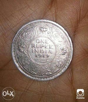  old indian one rupee silver coin