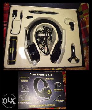 Black Batman Corded Headphones Set With Box