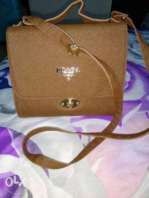 Brown Prada Leather Crossbody Bag