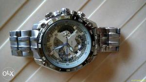 Casio Edifice Round Chronograph Watch With Silver Bracelet