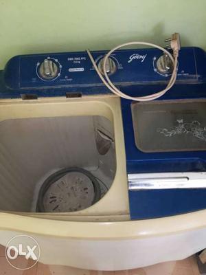 Godrej White And Blue semi automatic Washing Machine