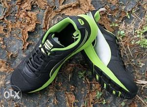 Green-and-black Puma Running Shoes (SEALED PACK) SIZE.9