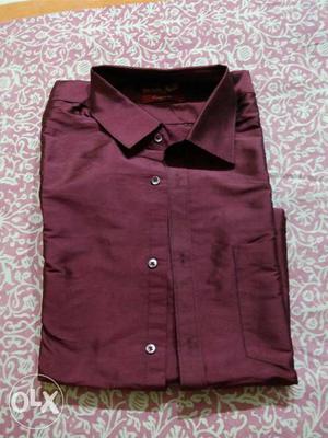 Maroon Silk Shirt Full sleeves (Unused)