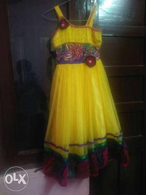 New yellow colour gown for  years girl