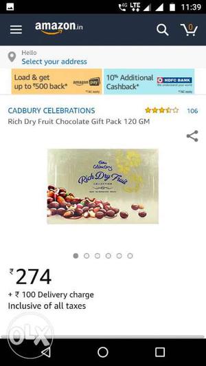 Only in 240 print 275 rs chocolates seal pack box