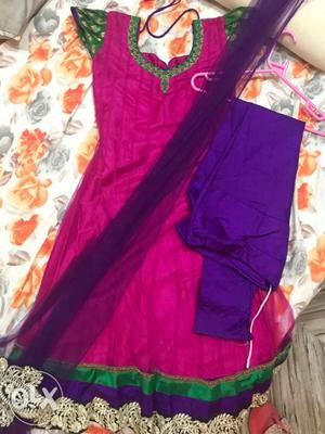 Pink And Purple Sari Traditional Dress