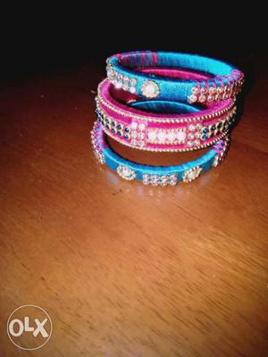 Silk threaded bangles for sale.. Good for women n