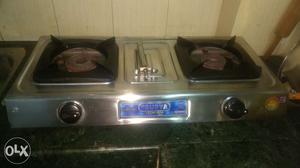 Surya steel gas stove 2 burner under warranty period. Brand