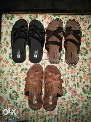 Three Pairs Of Leather Sandals