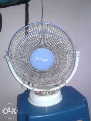 White And Blue Regal Desk Fan