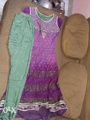 Women's Purple Short-sleeved Dress