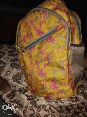 Yellow And Pink Backpack