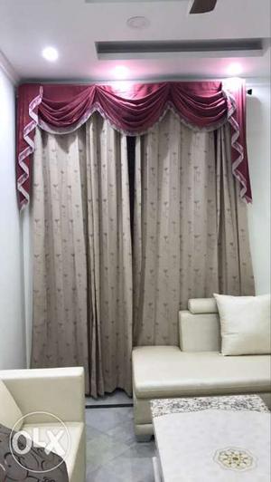 4 pairs of curtains along with 2 upside jhalars..