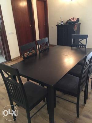 6 seater wooden dining set
