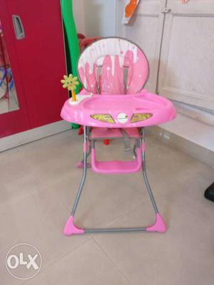 Baby Pink musical branded high chair. Rough&tough