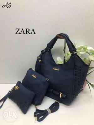 Blue 3-in-1leather Handbags